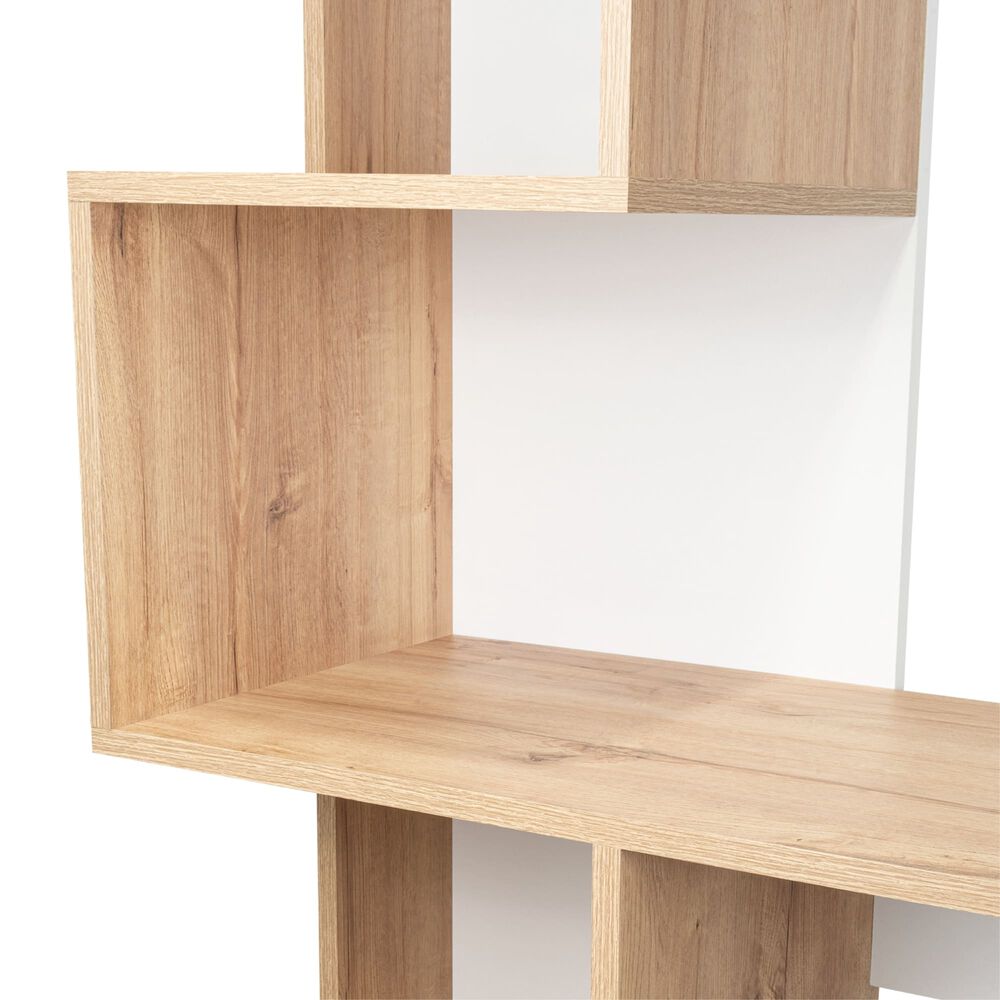 Escritorio Bibloteca 142,6x120x41,8 Cm Caf&eacute; Claro Y Blanco image number 7.0