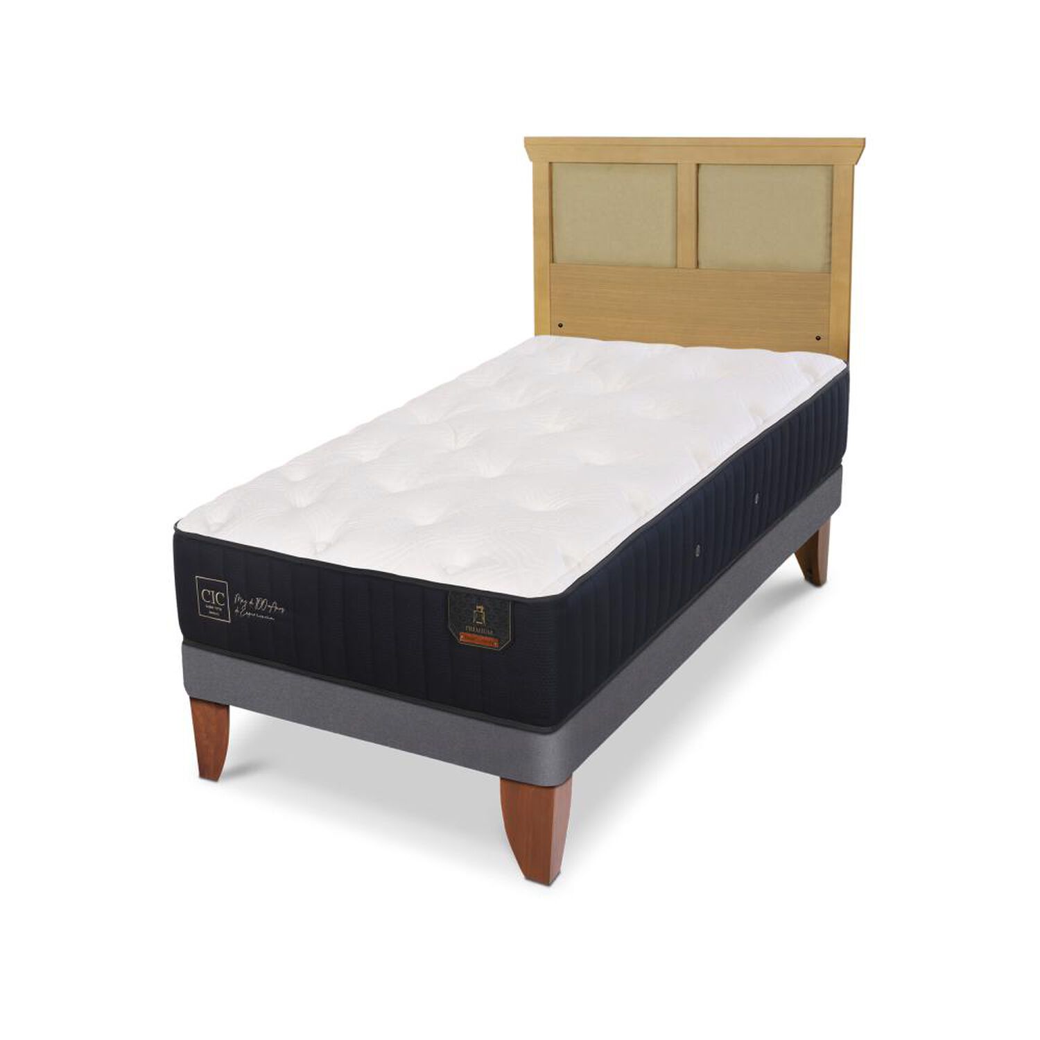 Cama Europea Cic Linea Premium / 1.5 Plazas / Base Normal + Respaldo image number 3.0