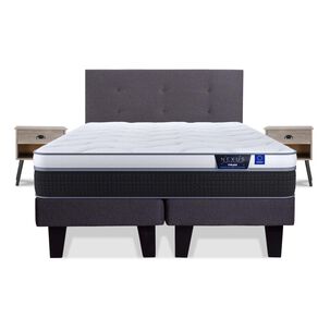 Cama Europea Flex Nexus / 2 Plazas / Base Dividida + Set De Maderas