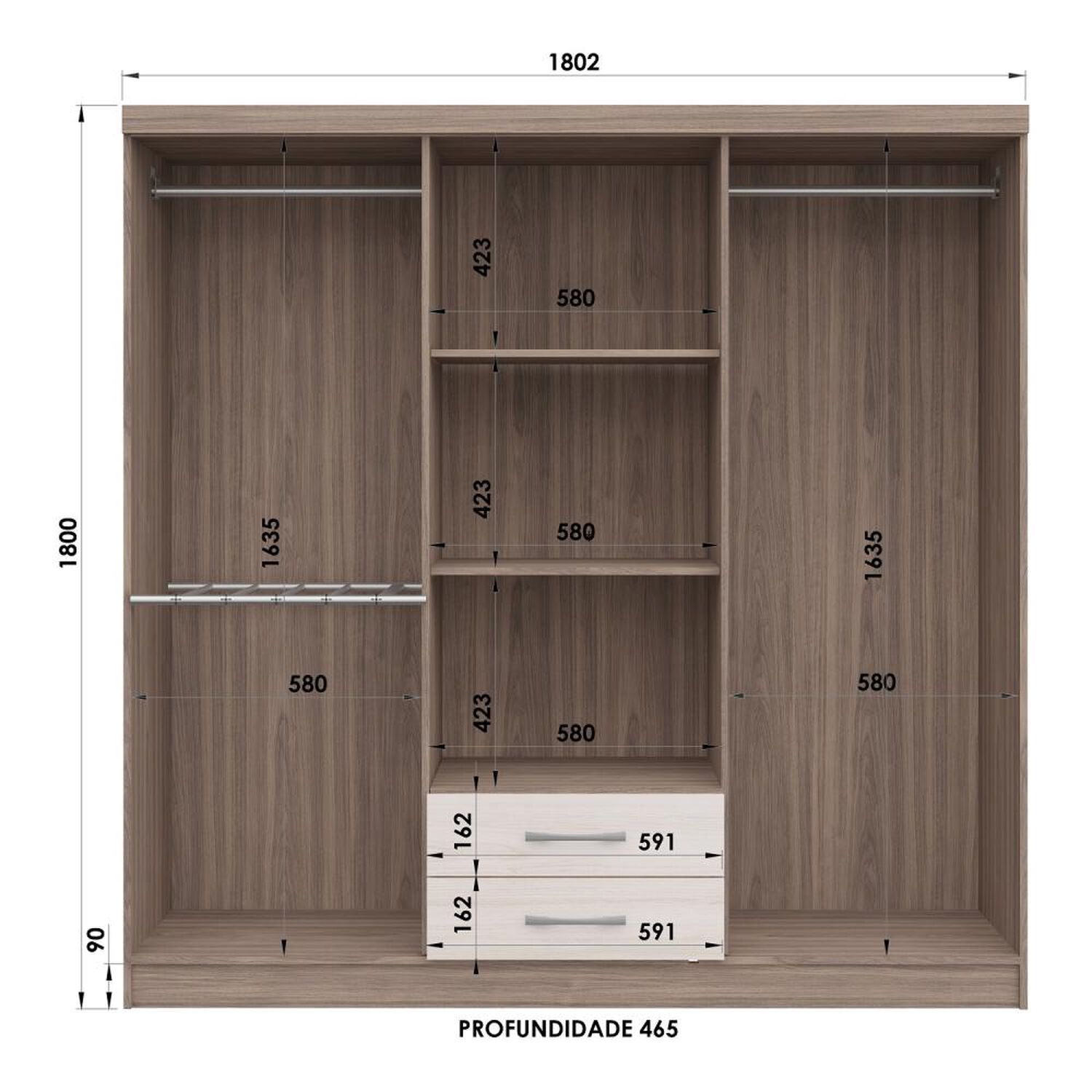 Cl&oacute;set Casa Ideal S446 / 6 Puertas / 2 Cajones image number 1.0