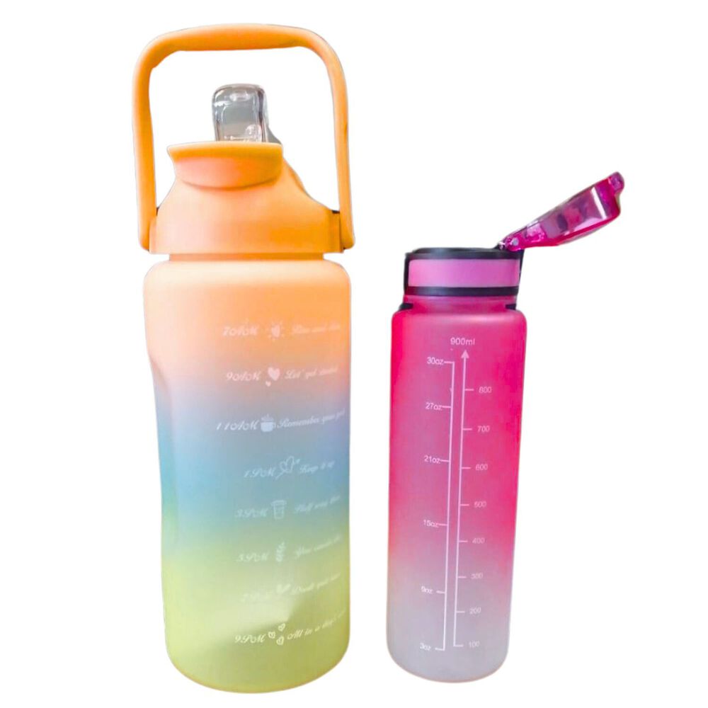 Set 2 Botellas Deportivas 2000ml Y 900ml Doble Boquilla image number 2.0