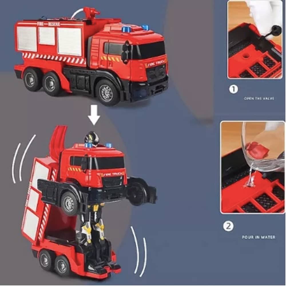 Auto A Control Remoto Transformer Bombero Lanza Agua image number 2.0