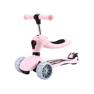 Scooter Monopatín 3 En 1 Con Asiento Y Ruedas Rosa