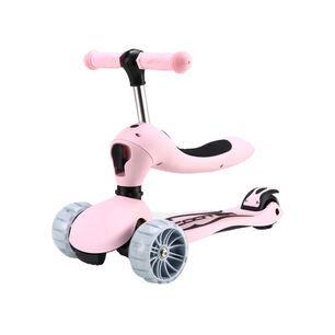 Scooter Monopat&iacute;n 3 En 1 Con Asiento Y Ruedas Rosa