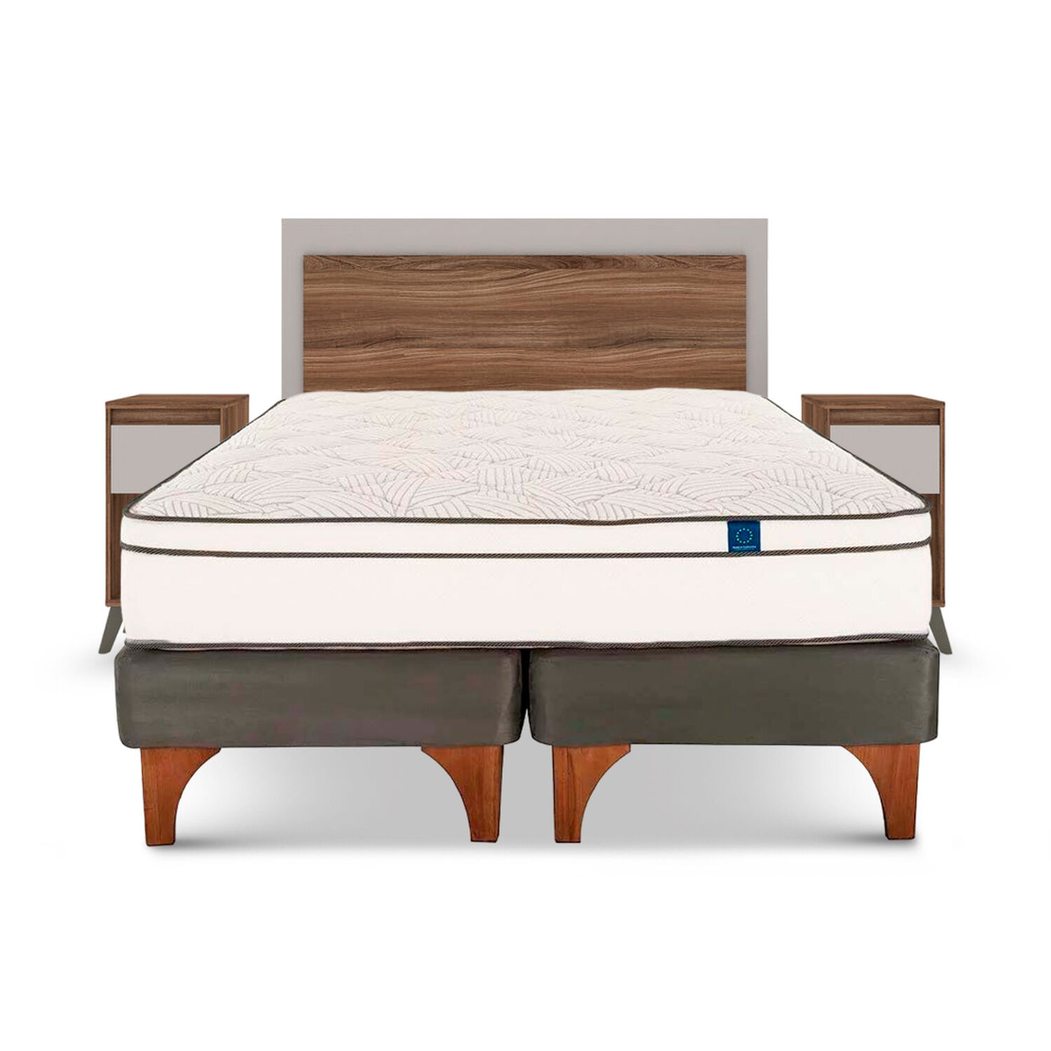 Cama Europea Flex Valencia / 2 Plazas / Base Dividida + Set De Maderas Mil&aacute;n image number 0.0
