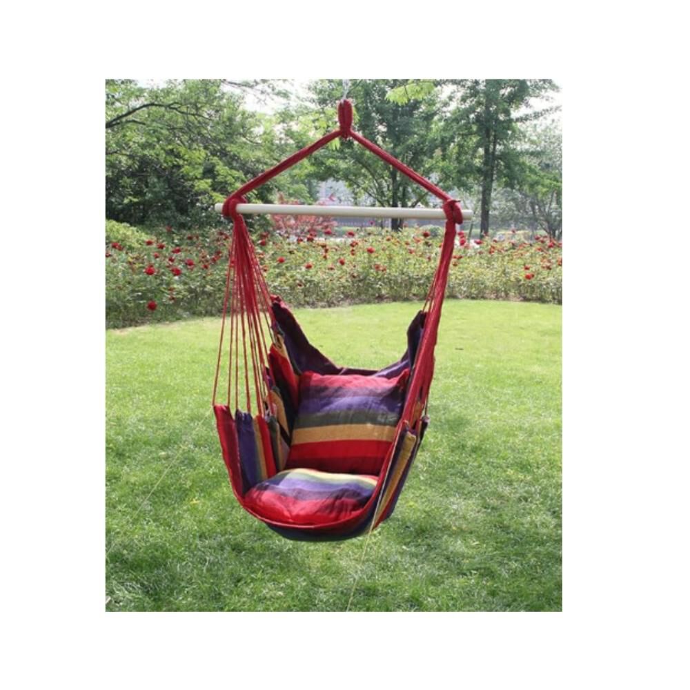 Silla Hamaca Colgante Con Cuerda + 2 Cojines Columpio Jard&iacute;n image number 10.0