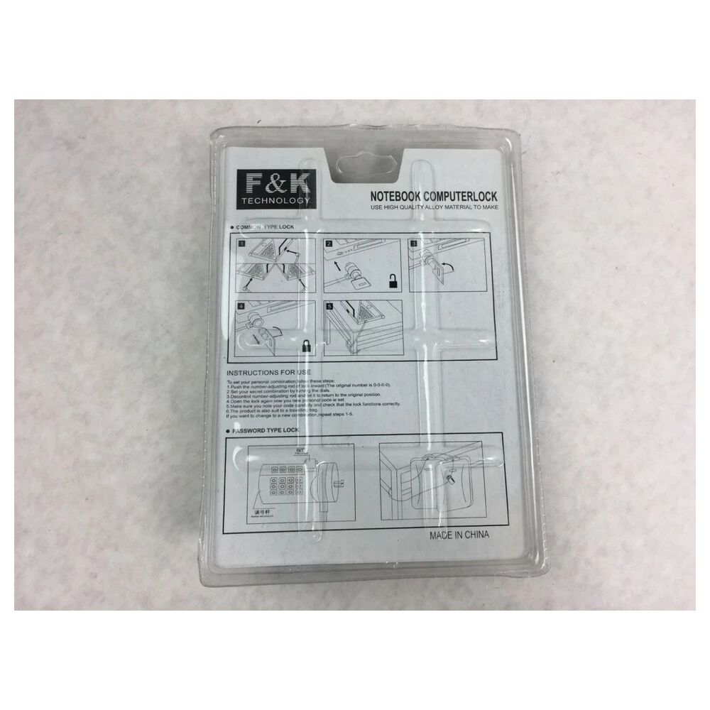 Candado De Cable De Seguridad Con Llave Para Notebook / F&k Technology image number 1.0