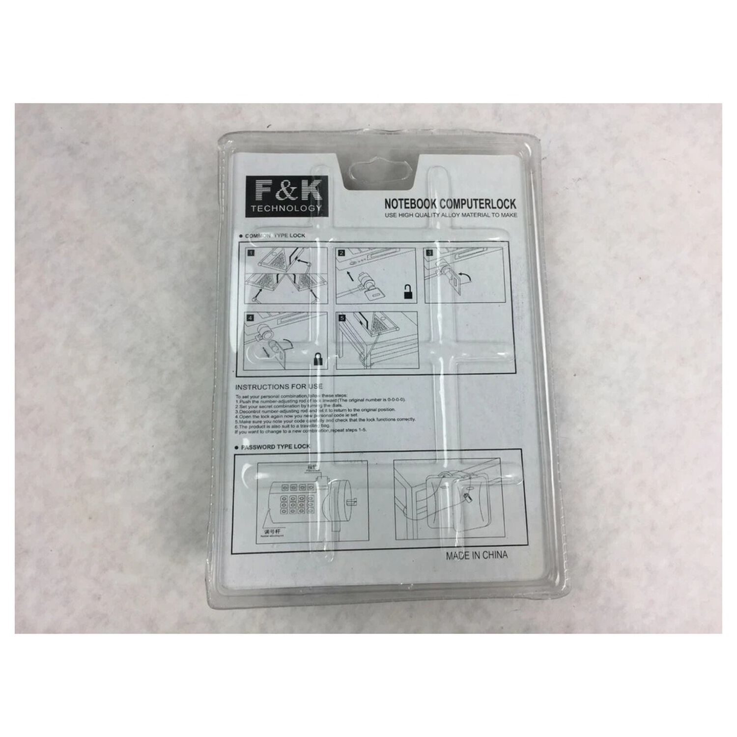 Candado De Cable De Seguridad Con Llave Para Notebook / F&k Technology image number 1.0
