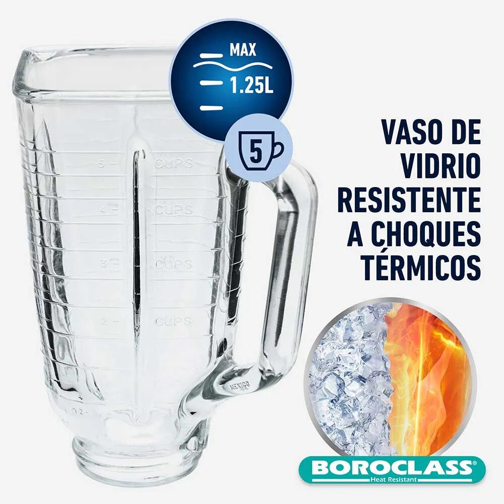 Vaso Vidrio 1.25lt Para Licuadoras Oster Blstaj-gts image number 1.0