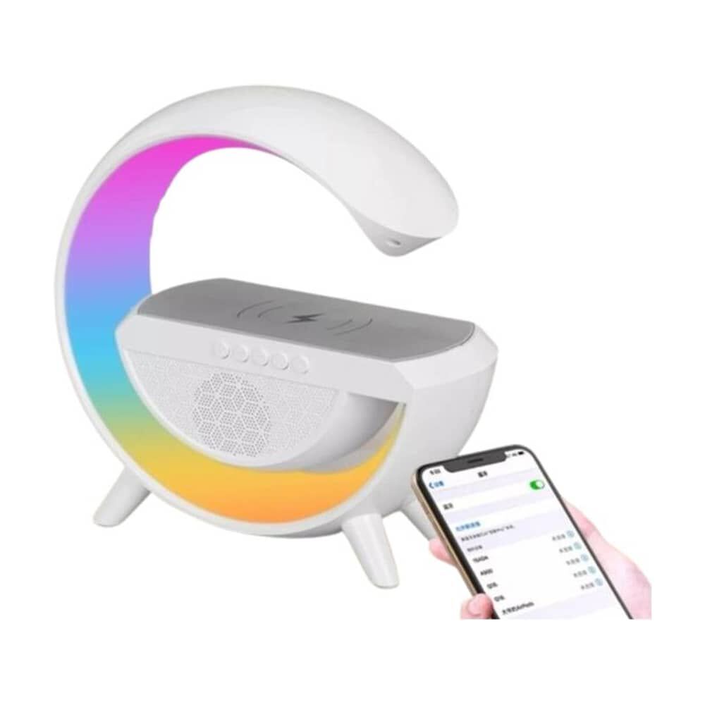 Lampara De Mesa Parlante+reloj+carga Inalambrica+alarma Rgb image number 3.0