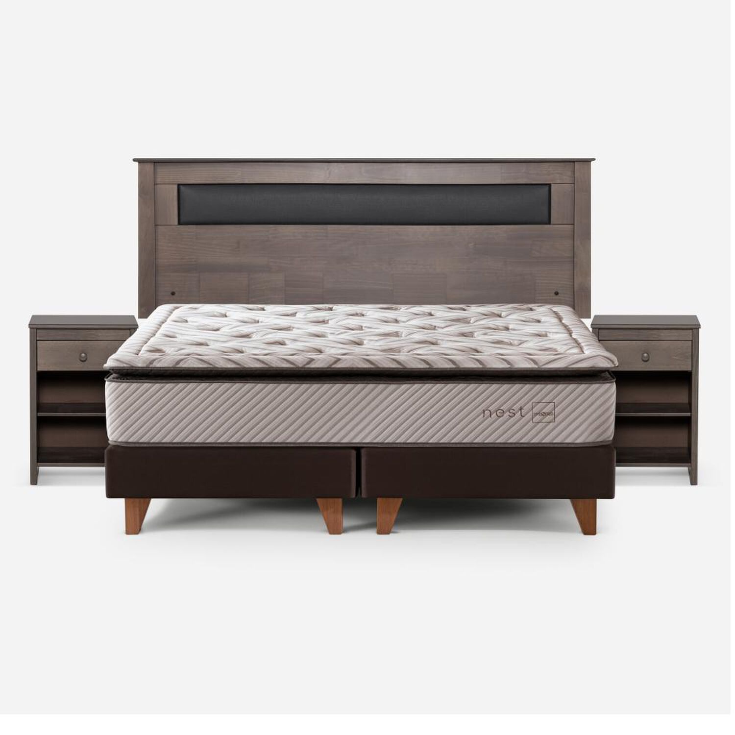 Cama Europea Rosen Nest / King / Base Dividida + Set De Maderas image number 0.0