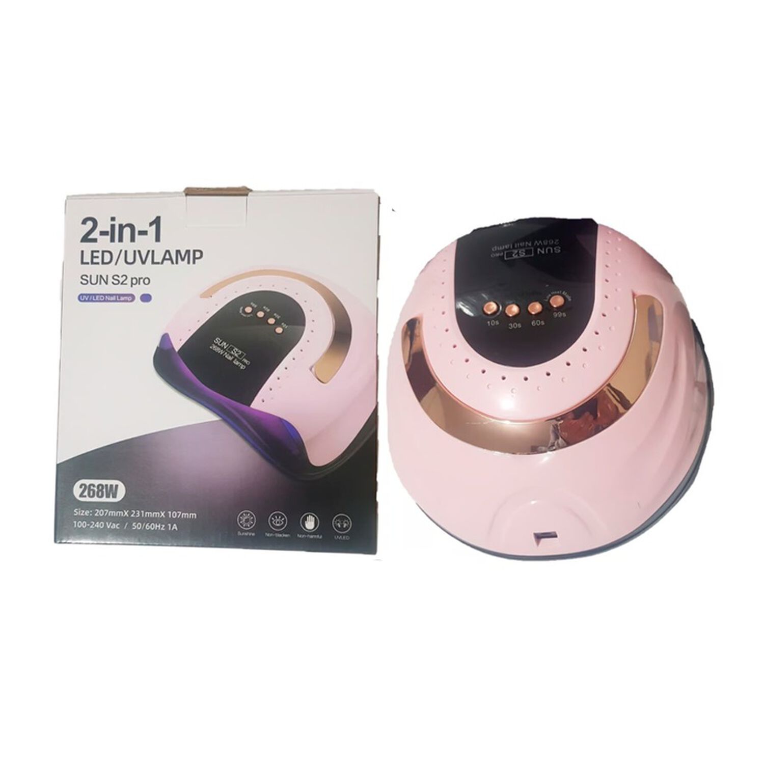 L&aacute;mpara De U&ntilde;as Uv Led Lke 268w Con Sensor Y Temporizador Color Rosa image number 1.0