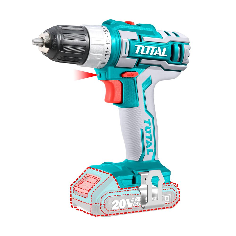 Taladro Inal&aacute;mbrico 20v 10 Mm Litio Ion, 2 Bater&iacute;as Y Cargador Total image number 1.0