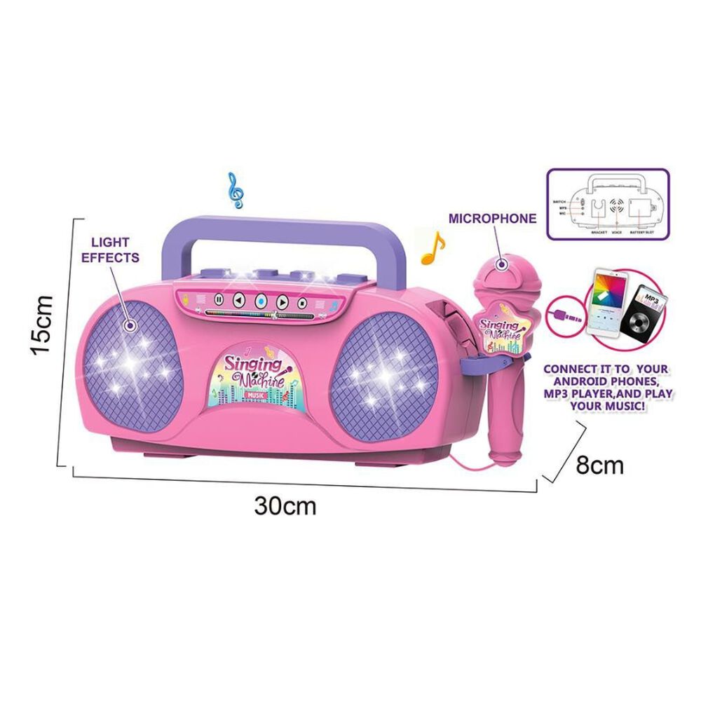 Juguete Karaoke Radio Y Microfono Para Niños Luz Y Sonido image number 3.0