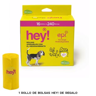Pack Bolsas Hey! Desechos Mascotas (16+1 De Regalo)