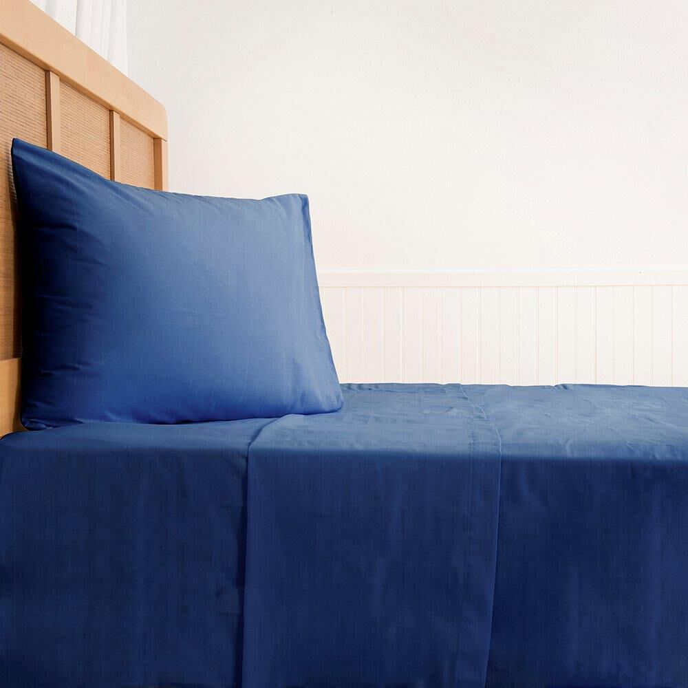 Sabana 144 Hilos Lisas 1.5 Plazas Azul image number 2.0