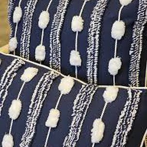 Set De 2 Cojines Boho Azul