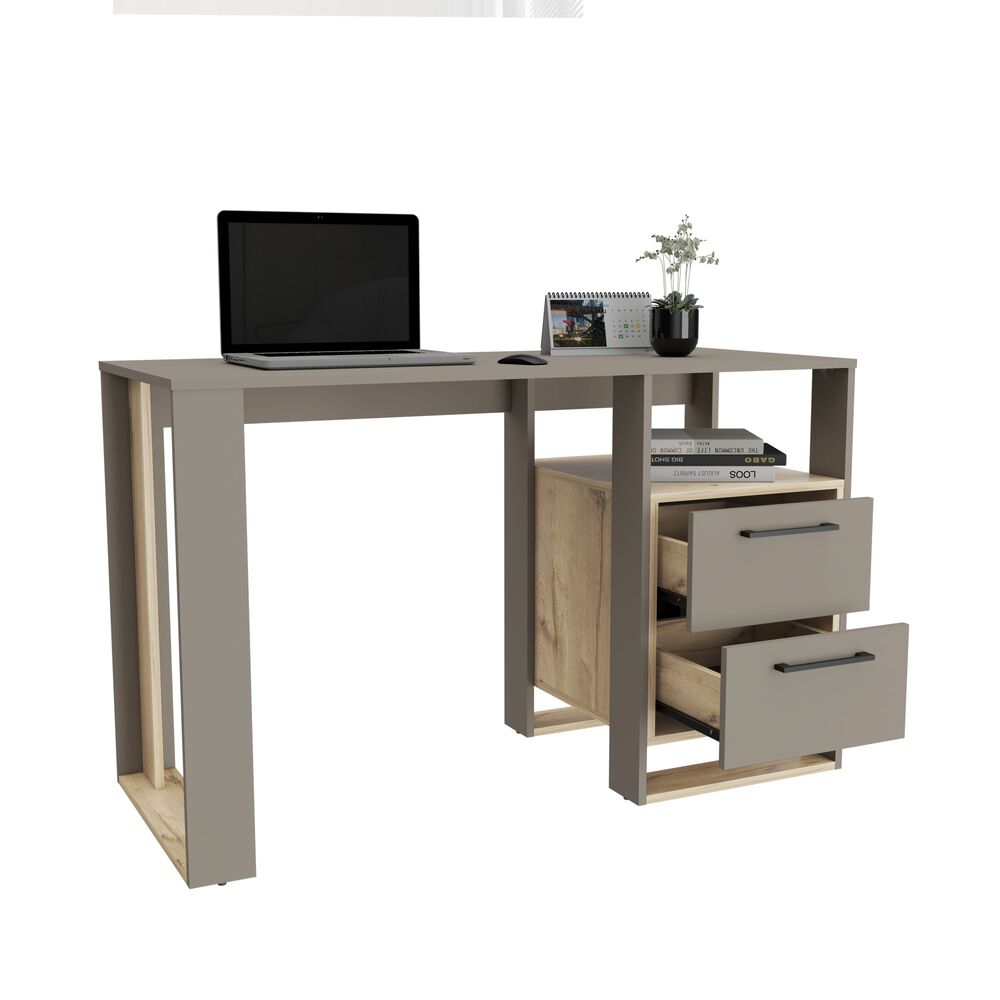 Escritorio 2 Cajones Fm-056g - Gris Mate image number 1.0
