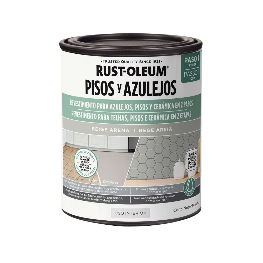 Revestimiento Para Pisos, Cerámicas Y Porcelanatos Paso 1 946ml Beige Arena - Rust Oleum image number 0.0