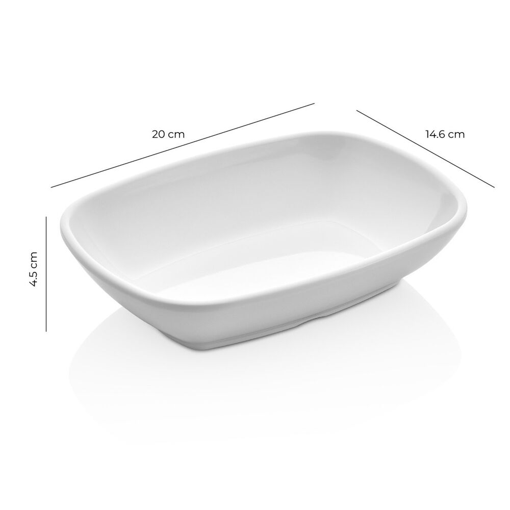 Set De 6 Pocilloss Melamina Rectangular Blanca 20x4.5 Cm L&iacute;nea Cl&aacute;sica image number 8.0