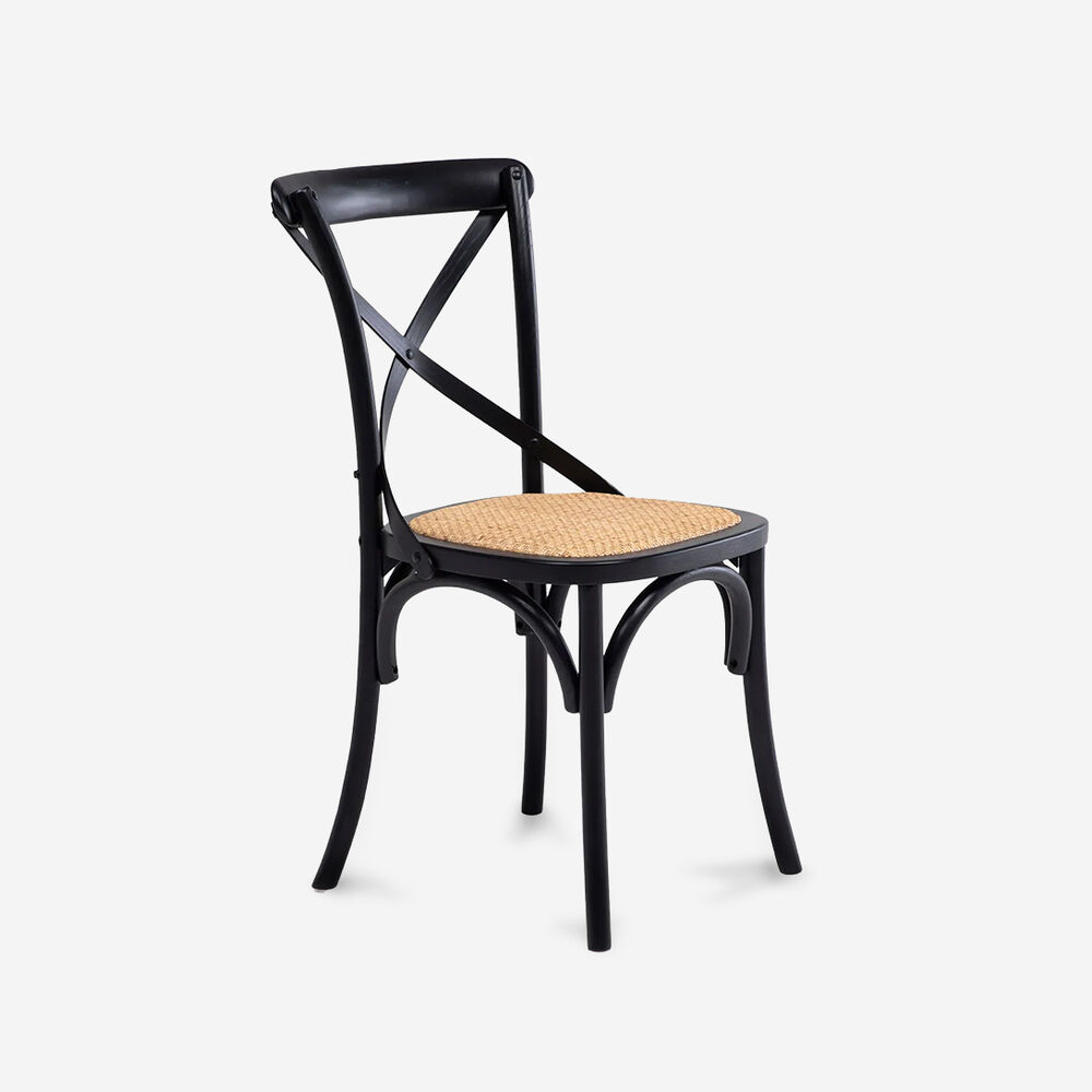 Pack 4 Sillas De Comedor Crossback Madera Negra image number 3.0
