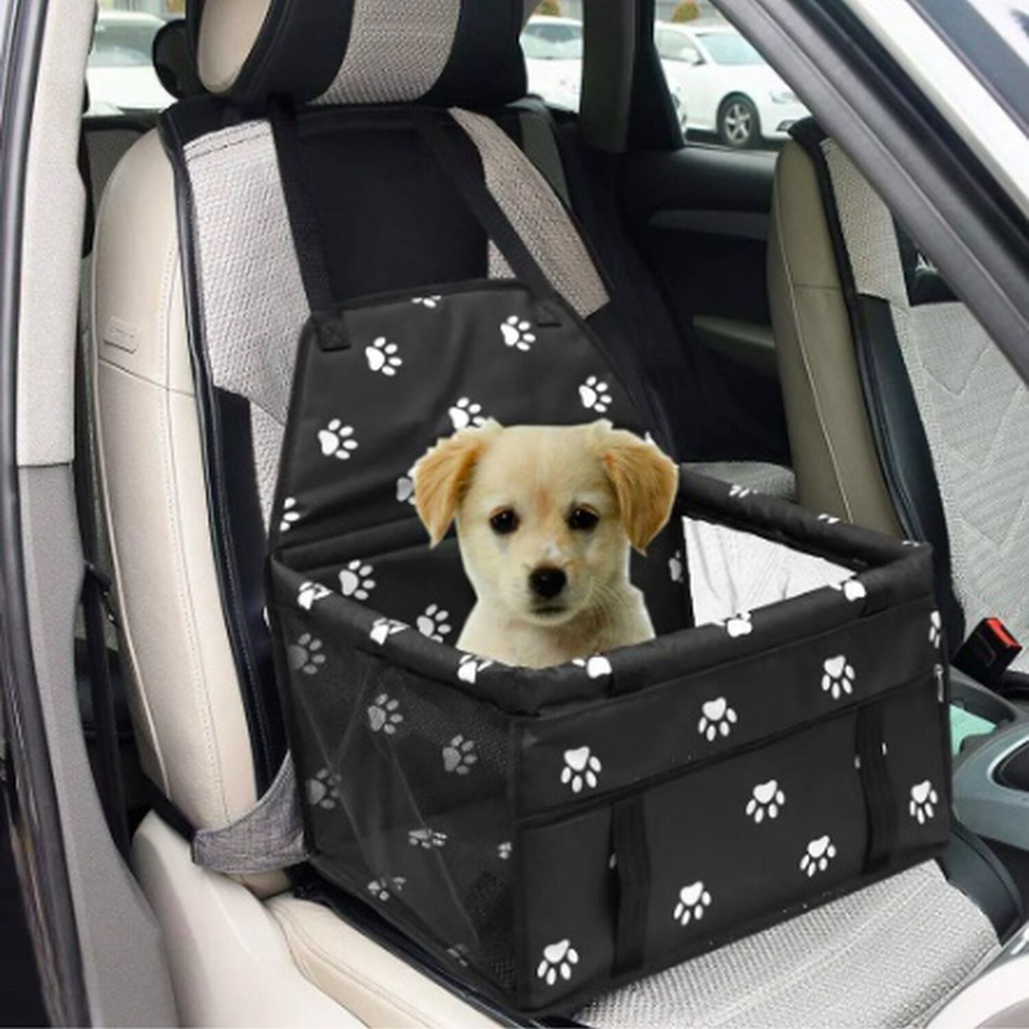 Silla De Coche Para Mascotas Con Cintur&oacute;n De Seguridad image number 4.0