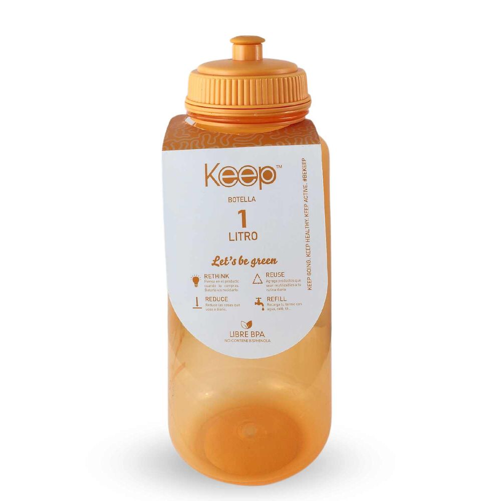 Botella Keep 1 Litro Sport Gym Ejercicio Naranja image number 1.0