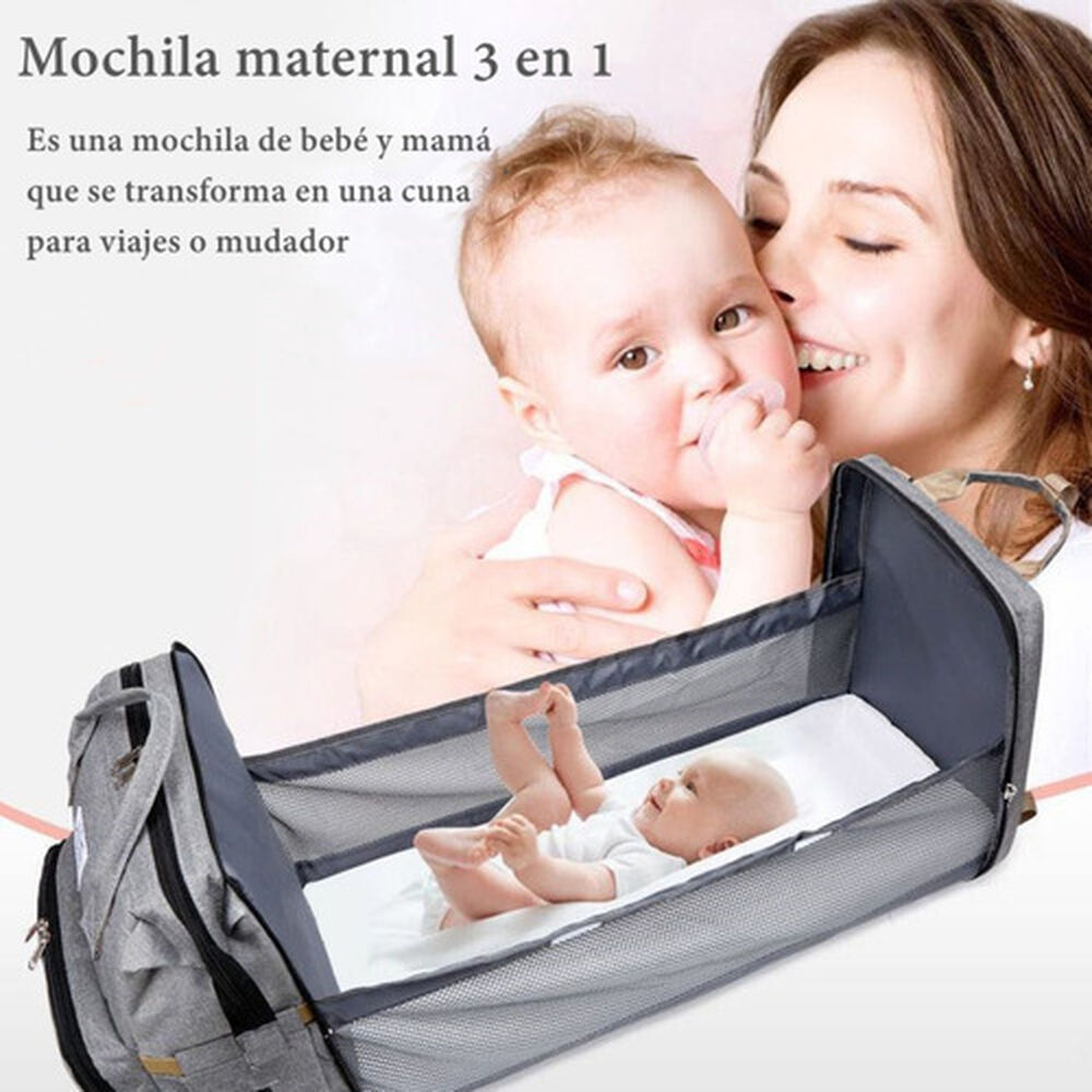 Mochila Maternal 3 En 1 Con Cunita Lubabycas Azul image number 1.0