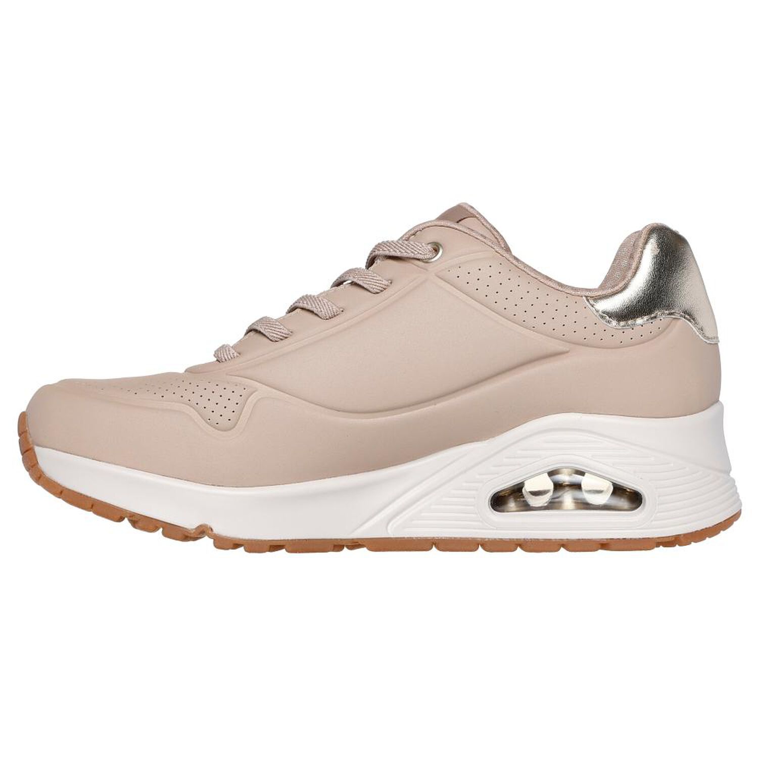 Zapatilla Urbana Mujer Skechers Uno - Shimmer Away Nude image number 4.0