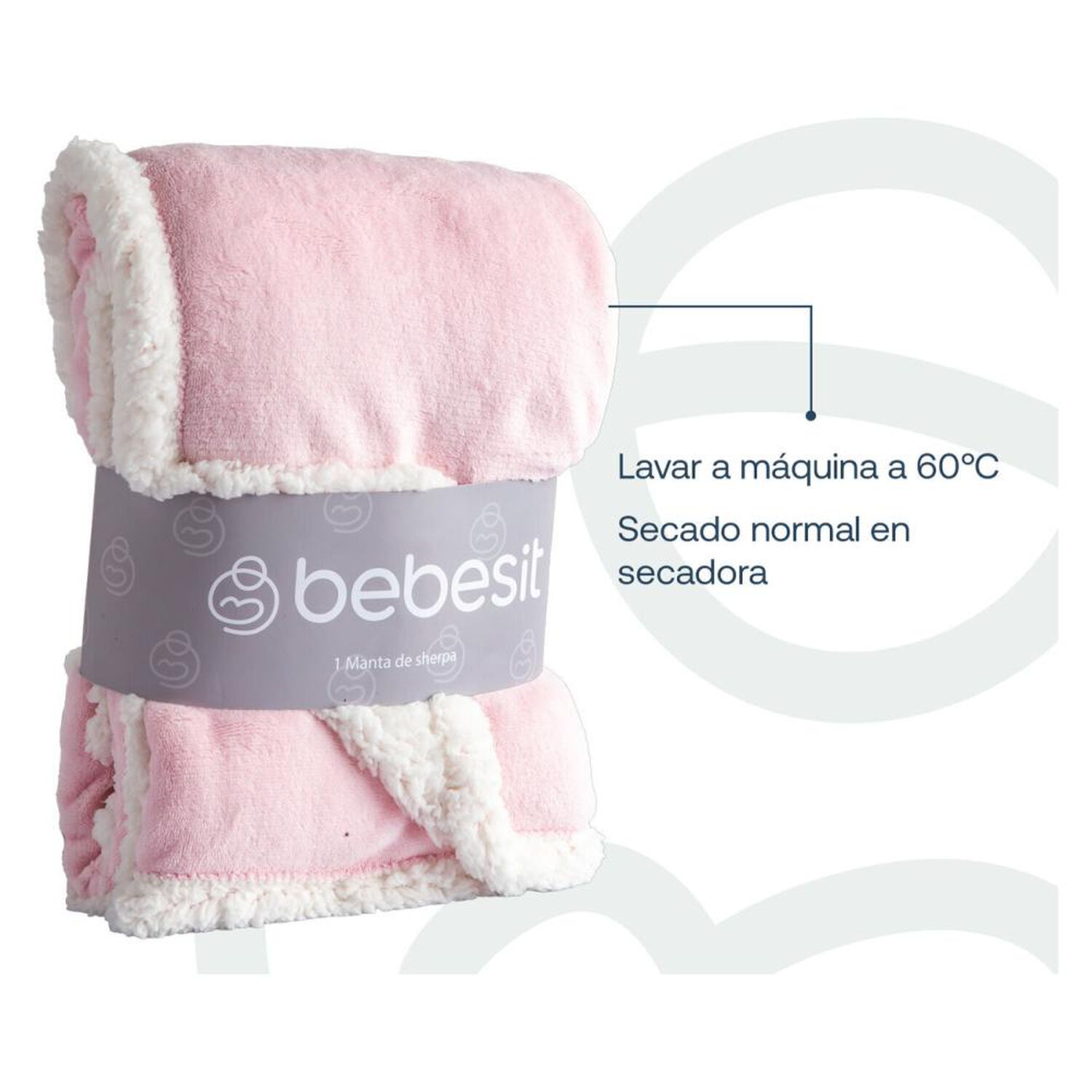 Manta Sherpa Bebesit De Polar - Rosa image number 5.0