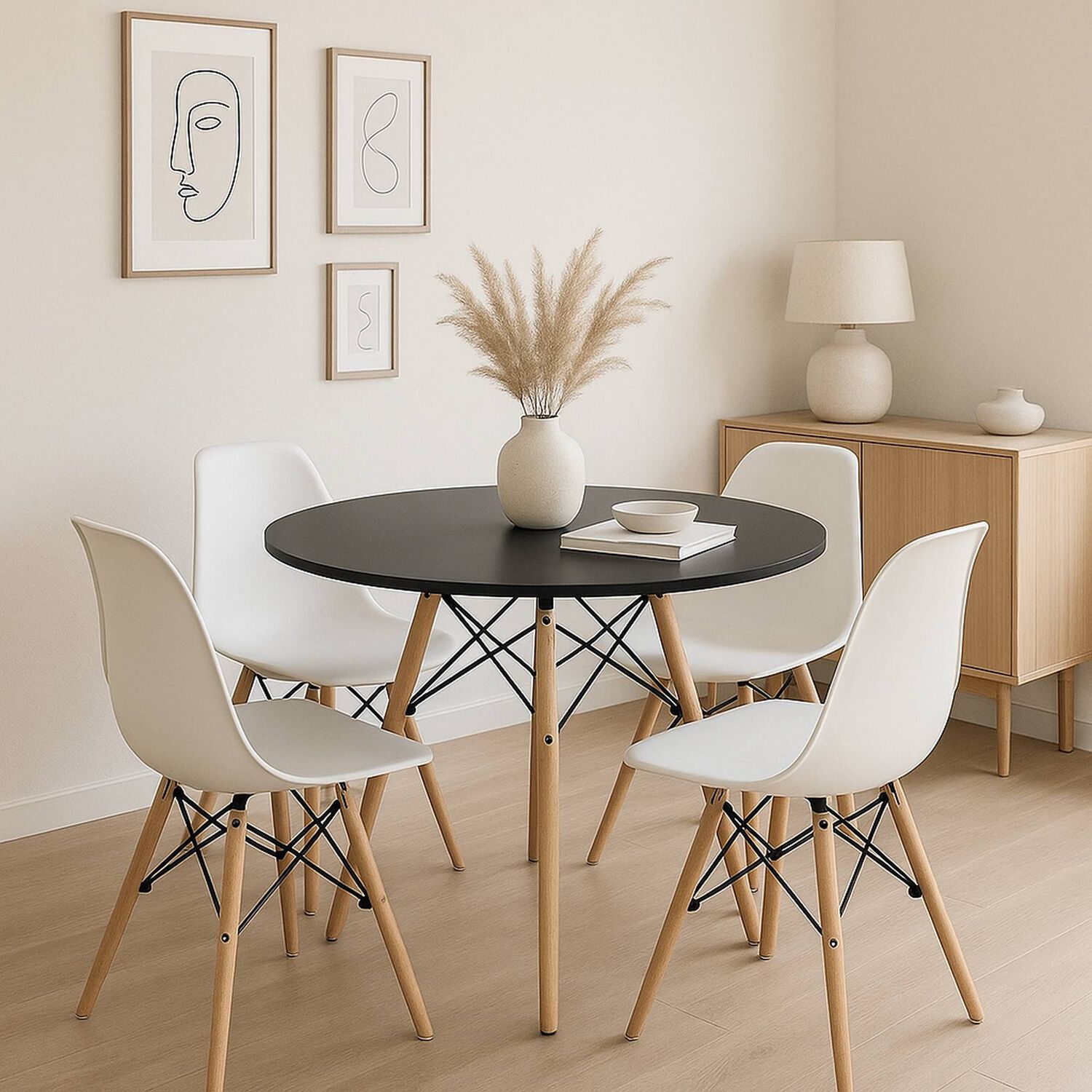 Mesa De Comedor Eames 100cm Redonda - Negra image number 2.0
