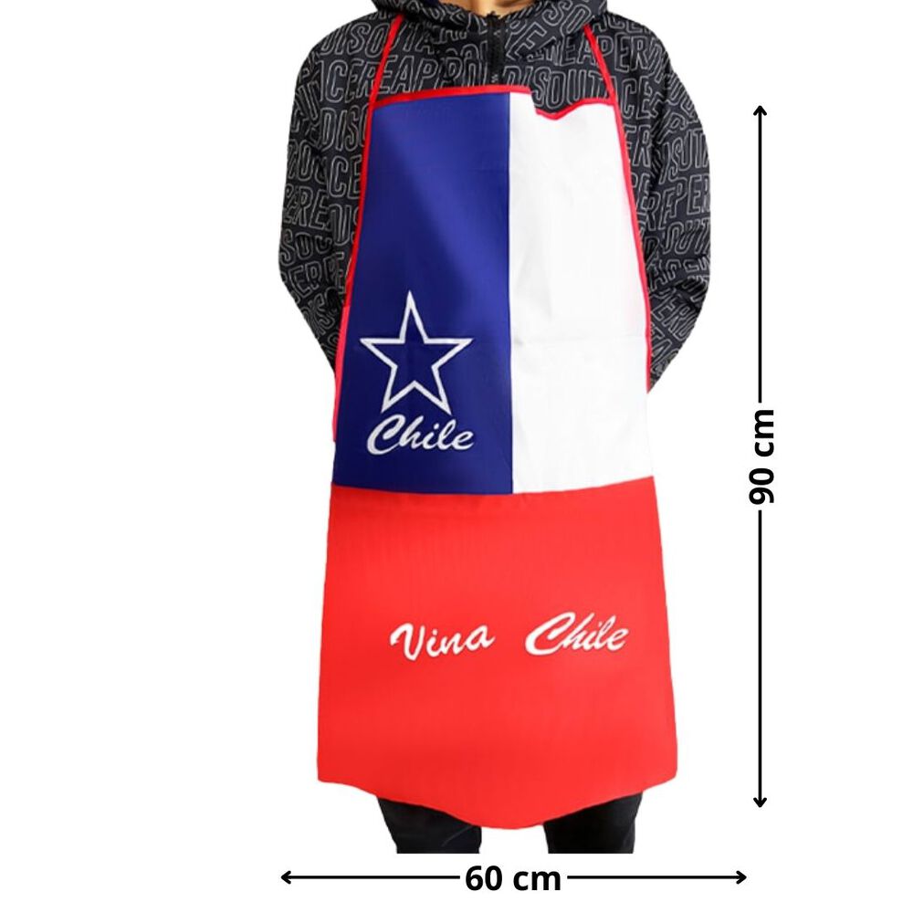 Delantal Cocina Bandera Chile Fechas Patrias image number 1.0