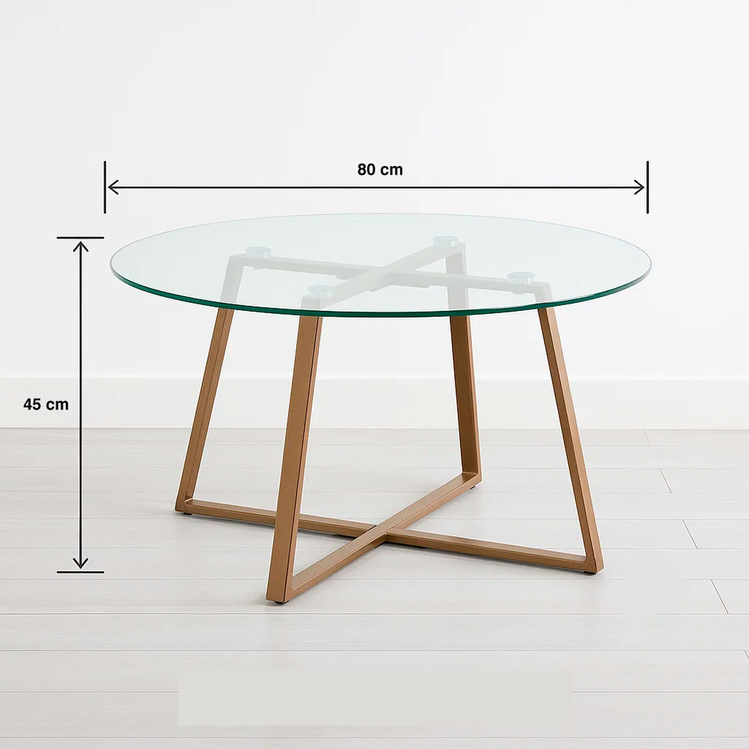 Mesa De Centro Para Living De Vidrio Y Metal 80cm image number 7.0
