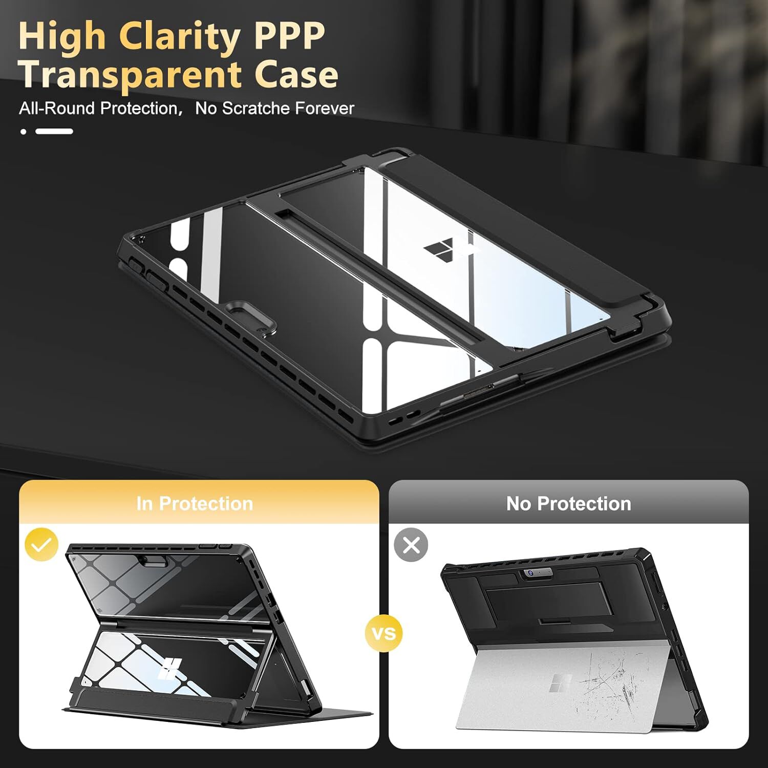 Funda Infiland Para Microsoft Surface Pro 9 De 13" De Alta Claridad Con Cubierta De Cuero Y Protecci&oacute;n Anti Ca&iacute;das image number 3.0