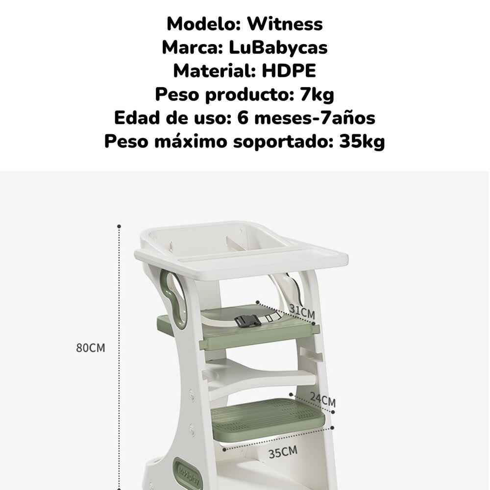Silla De Comer Multifuncional Witness Verde Lubabycas image number 1.0