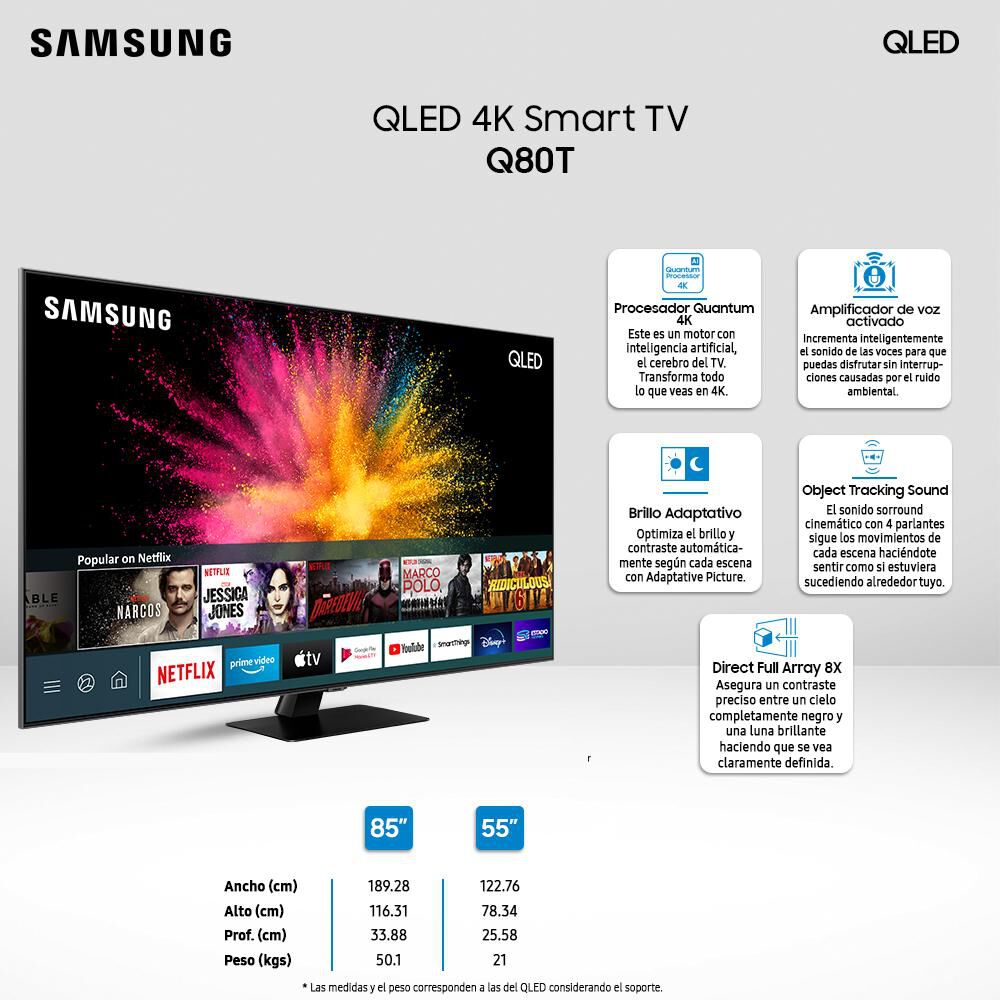 QLED Samsung Q5580T / 55" / Ultra Hd 4k / Smart Tv image number 2.0