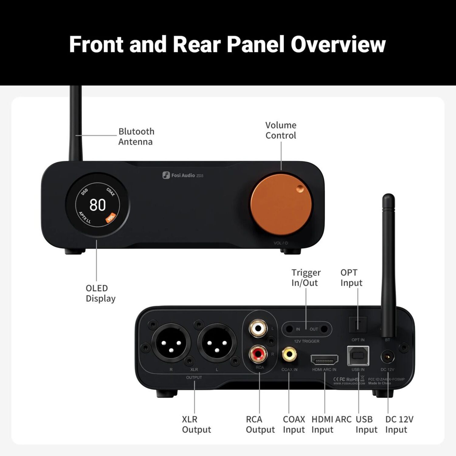 Preamplificador Bluetooth Dac Balanceado - Fosi Audio Zd3 image number 1.0