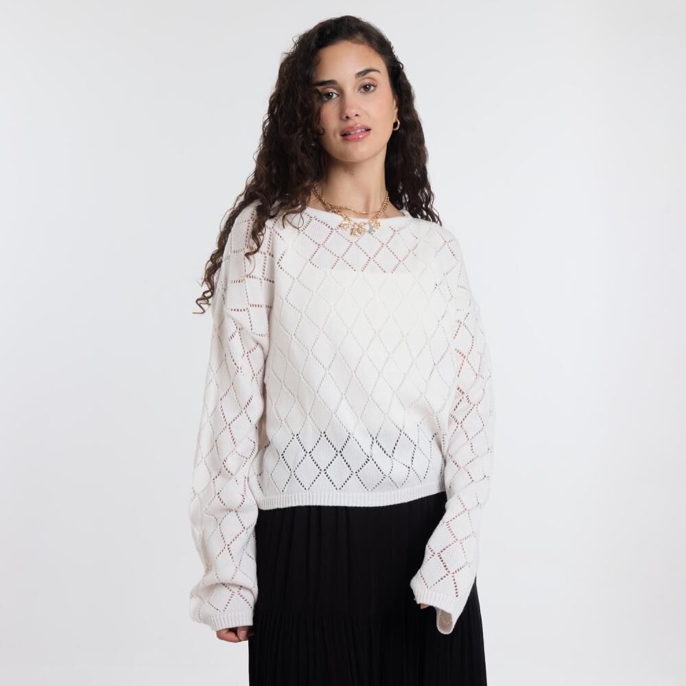Sweater Crop Manga Larga Cuello Redondo Mujer Freedom image number 0.0