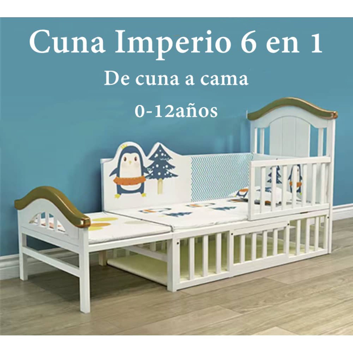Cuna Colecho Madera Con Mudador Mosquitero Lubabycas Rosada image number 2.0