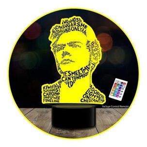Lampara 3d Harry Styles Rostro Letras Control / Remoto Modc