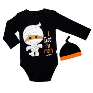 Body Y Gorrito Halloween Momia Ni&ntilde;o 3-6 Meses