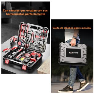 Kit Taladro Inal&aacute;mbrico 2 Bater&iacute;as 16,8v 118 Piezas B01