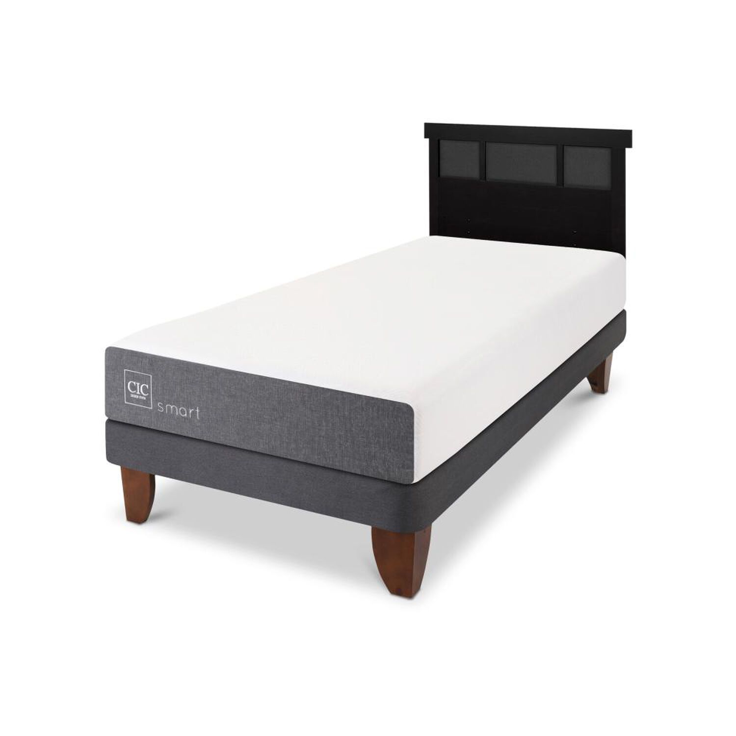 Cama Europea Cic Smart / 1.5 Plazas / Base Normal + Respaldo image number 4.0