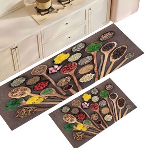 Set 2 Alfombra De Cocina Piso Entrada Antideslizante Ac1-7