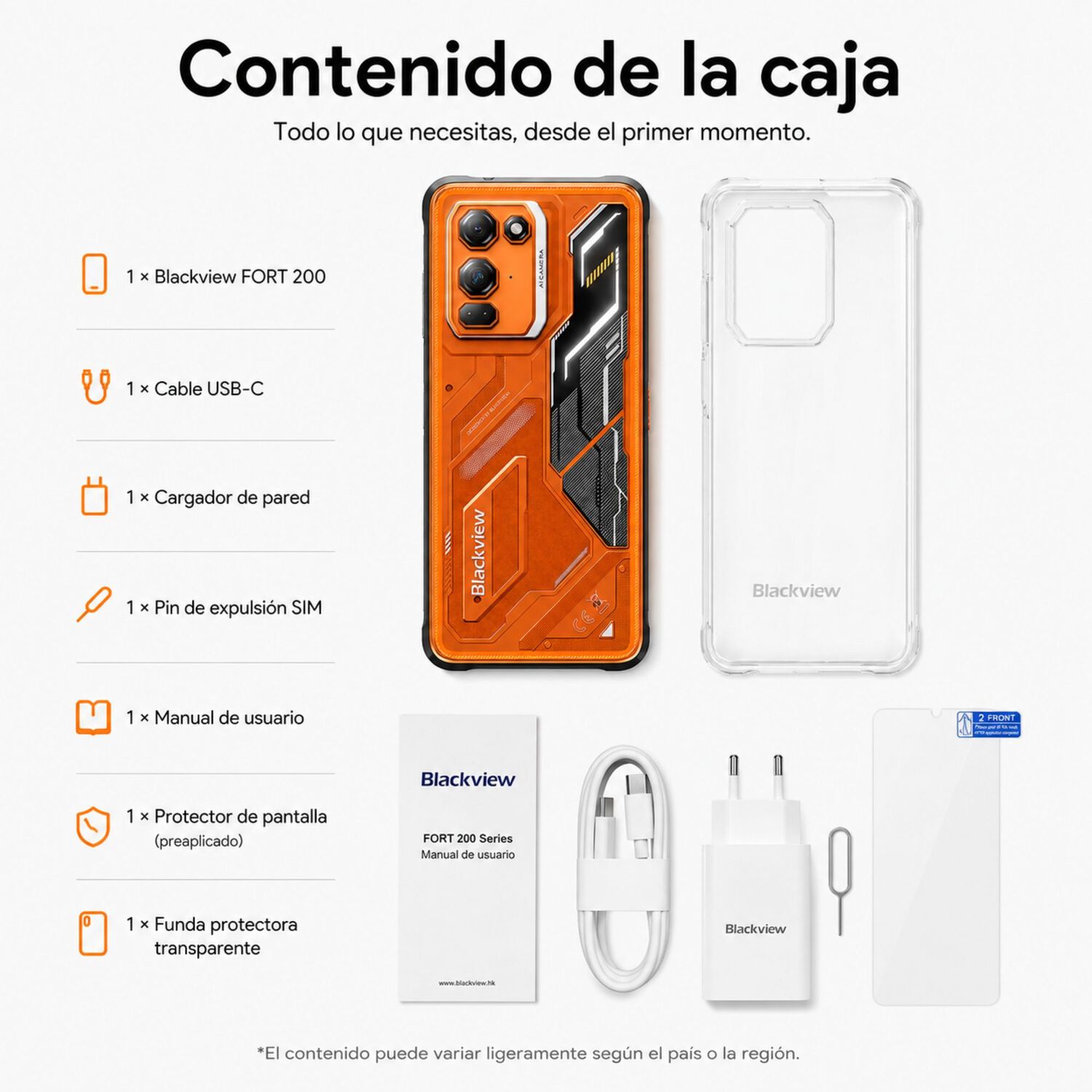 Celular Rugged Blackview Fort 200 Naranjo 256gb 108mp 24gb image number 9.0