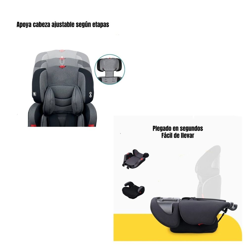 Silla De Auto Butaca 9-36kg 12 A&ntilde;os Gris We05 Lubabycas image number 1.0