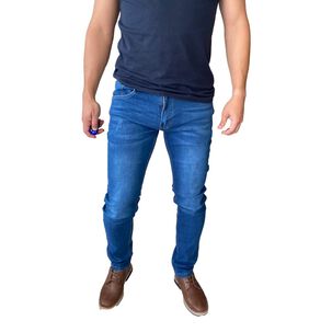 Jeans Hombre Elasticados Slim Azul