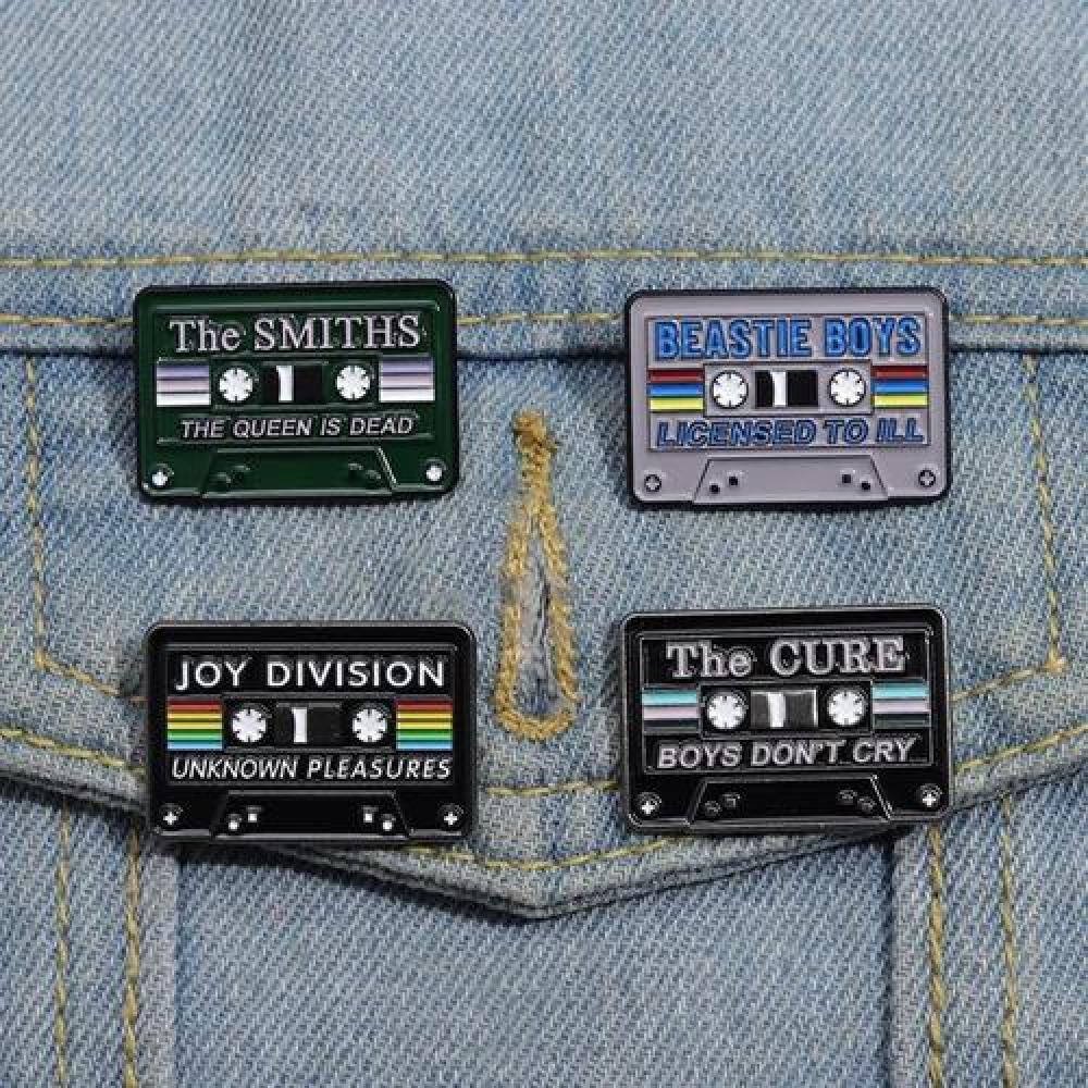 Set Pines Broches Mix Tape Cassette Retro Vintage Rock Pop image number 1.0