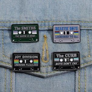 Set Pines Broches Mix Tape Cassette Retro Vintage Rock Pop