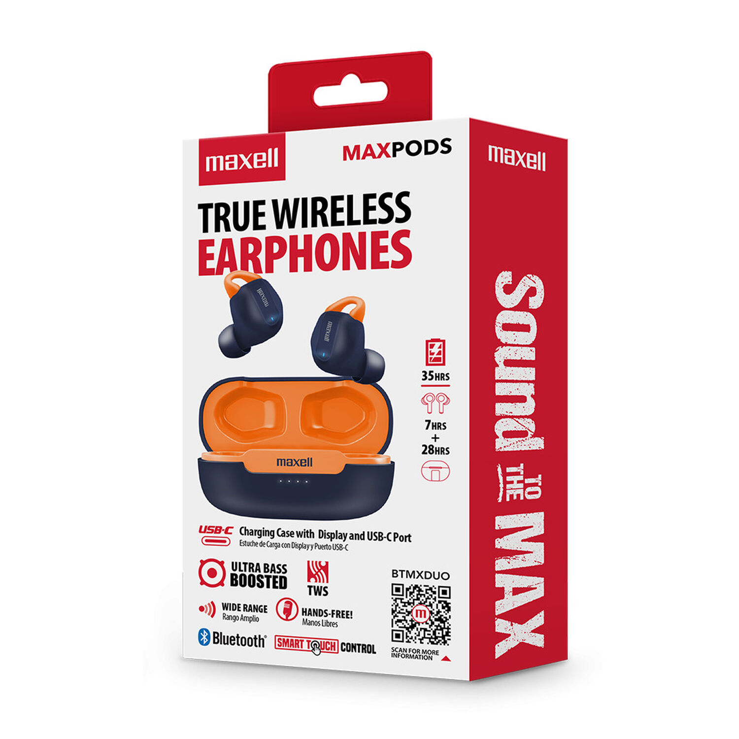 Aud&iacute;fonos Inal&aacute;mbricos Maxell Bluetooth Maxpods 35 Horas Azul image number 3.0
